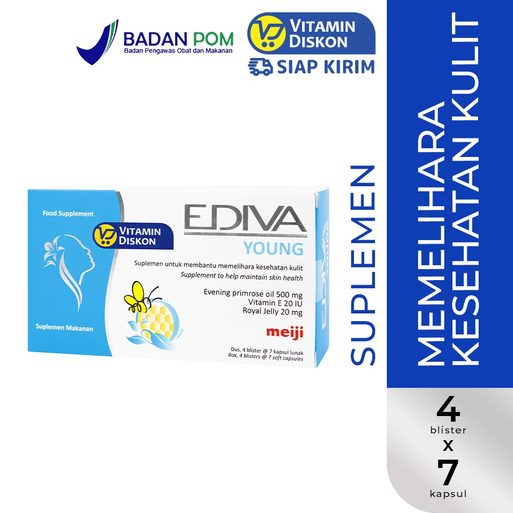 EDIVA YOUNG 1 BOX 28 KAPSUL | Suplemen Untuk Membantu Menjaga Kesehatan Kulit