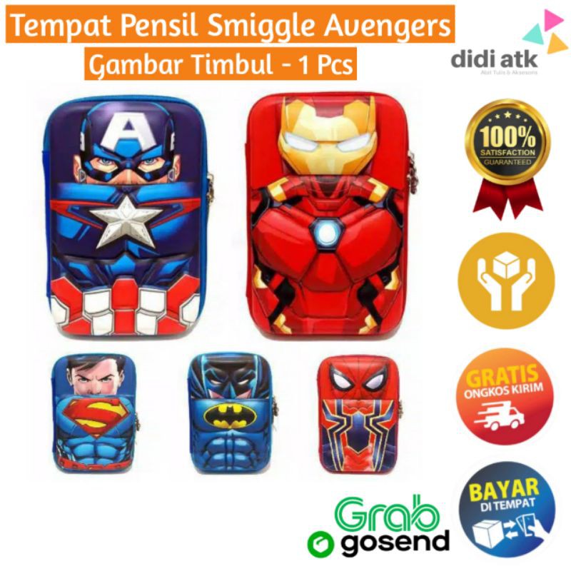 

Tempat Pensil Smiggle Avengers / Pencil Case Jumbo Tempat Alat Tulis Super Hero