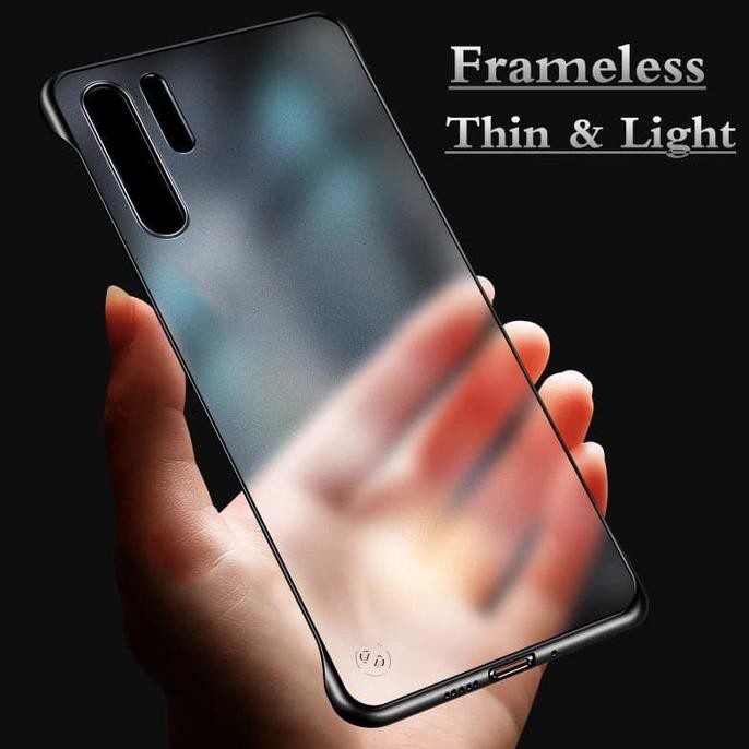 SAMSUNG NOTE 10 PLUS CASE FRAMELESS TRANSPARANT STAND RING CASING HITAM