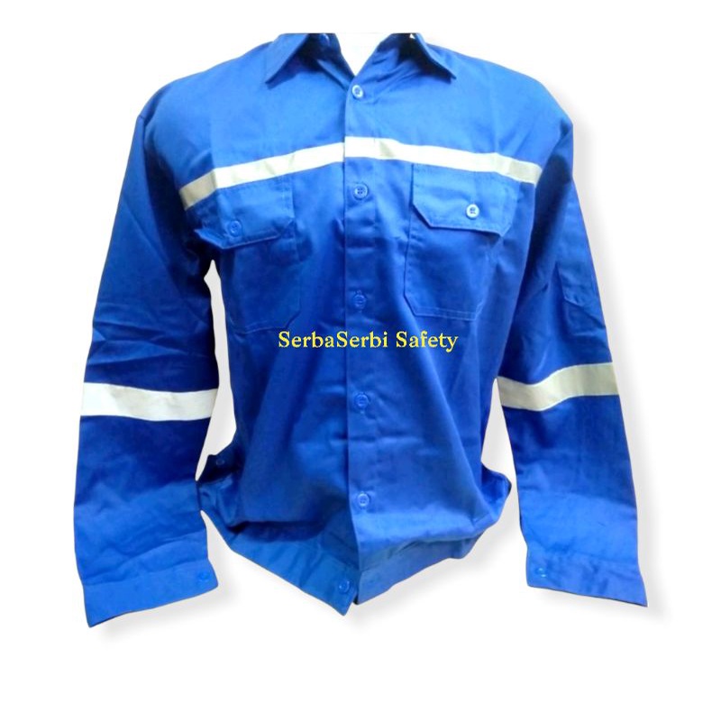 Baju Seragam Atasan Safety Kerja Proyek Lengan Panjang Lengkap