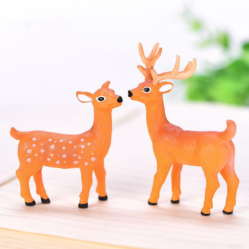 Agustina Sika Deer Cute Moss Terrariums Dekorasi Rumah Kreatif Individuality Simulasi Kerajinan Rusa Hutan