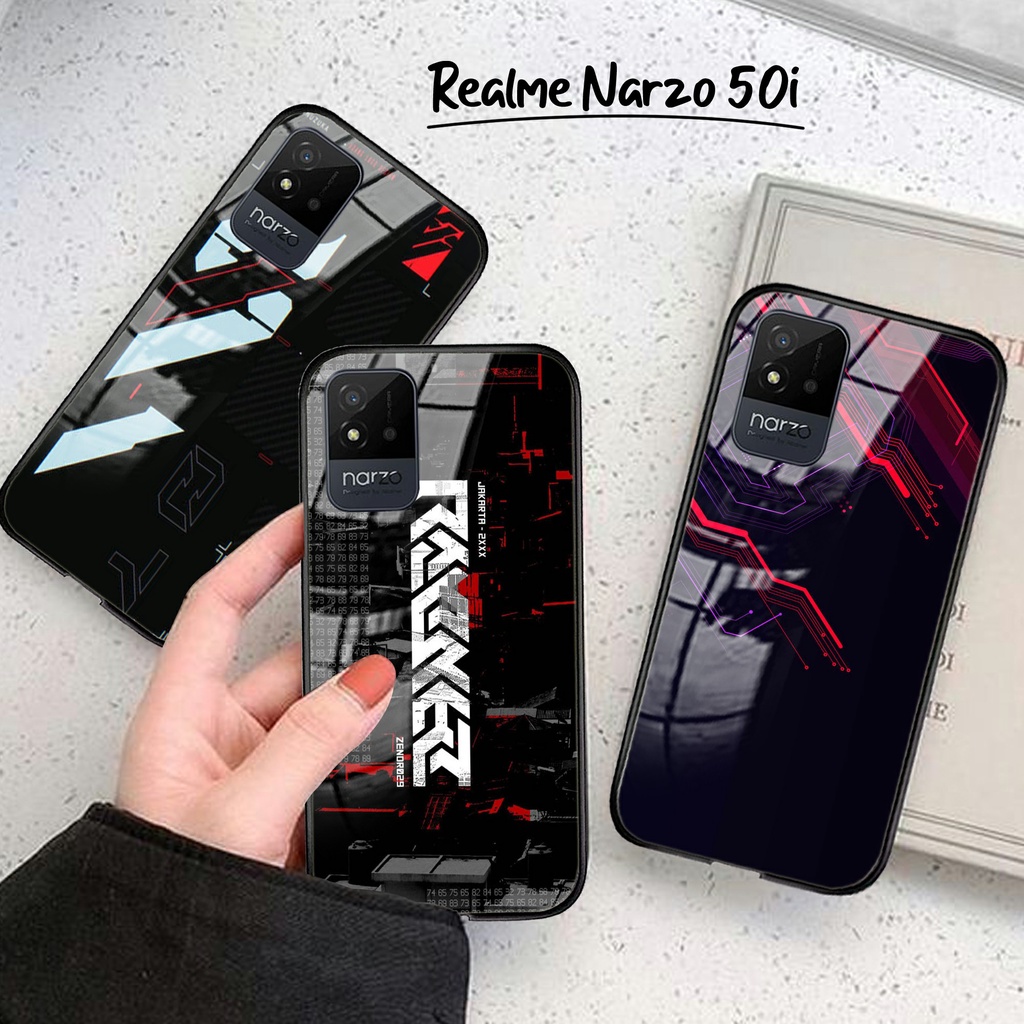 Softcase Realme Narzo 50i [208H] - Softcase Glass Kaca REALME NARZO 50i - Case Tali - Kesing HP - Ke