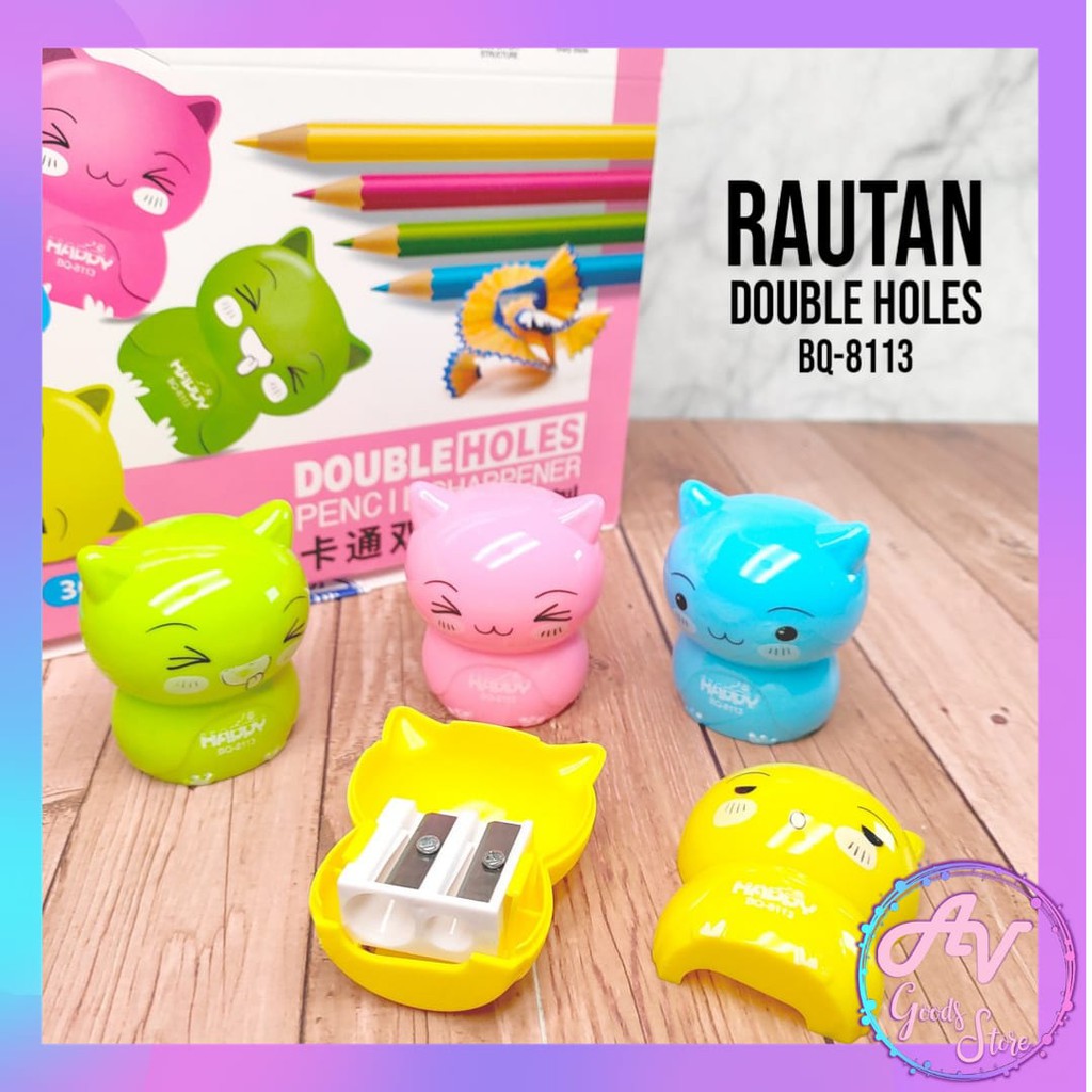 

rautan / rautan 2 lubang / rautan pensil / serutan murah / rautan kucing 8113