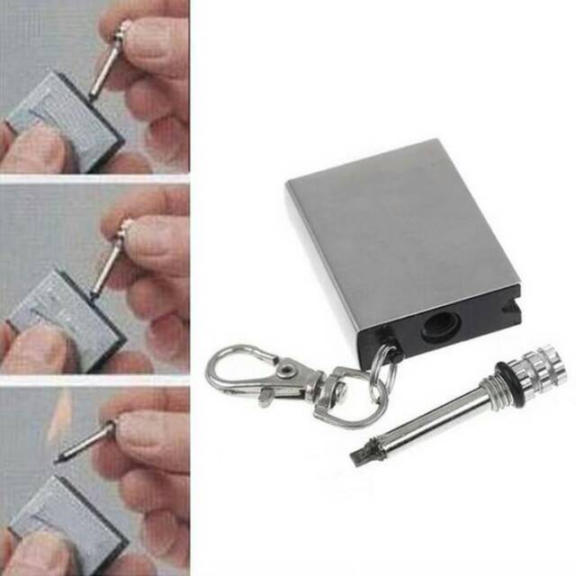 BA076 Korek api gantungan kunci stainless mancis lighter ganci unik