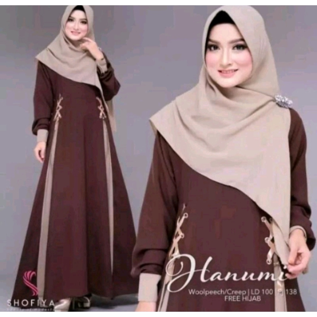 bisa COD (BAYAR DI TEMPAT) Hanumi maxy/dress gamis terlaris size S,M,L,XL gamis terbaru/baju wanita/pakaian muslim wanita/gamis JUMBO/baju cantik/perempuan-3
