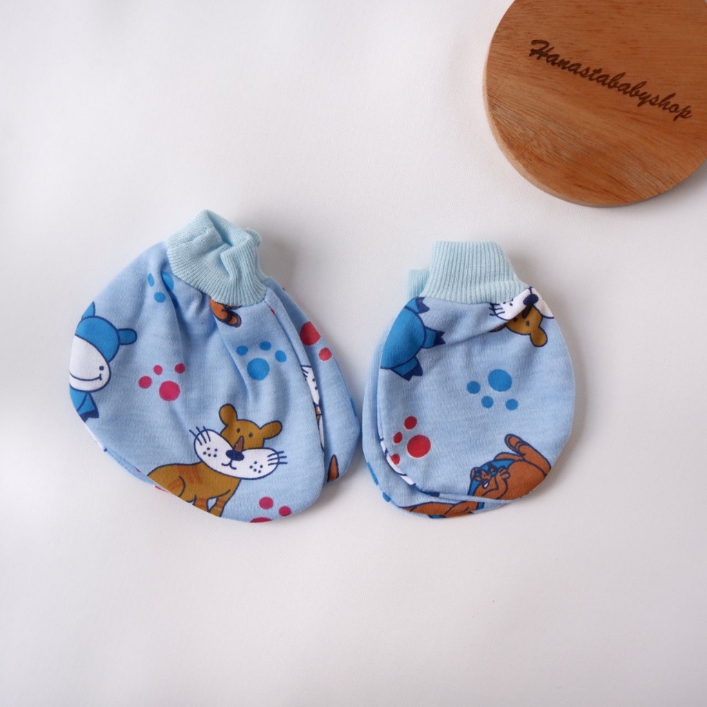 1 Set Sarung Tangan dan Kaki Bayi Newborn Motif