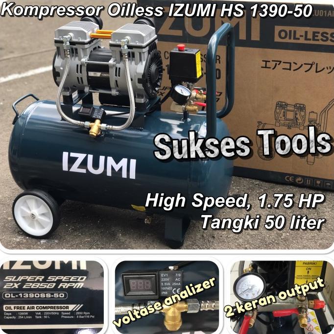 Izumi Artix HS 1390 HS1390 50 Kompressor Oilless Silent 1.75 HP 50 L