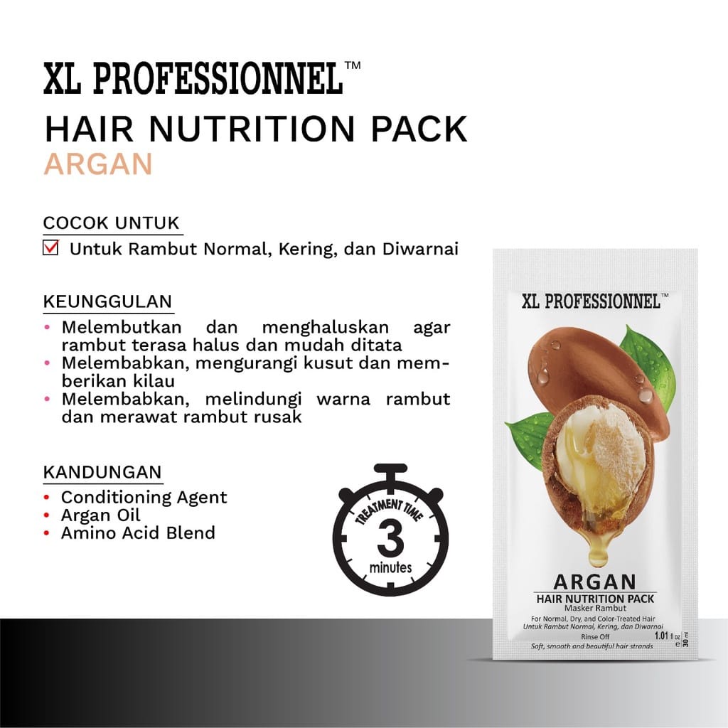 XL PROFESIONAL HAIR MASK 30ML MASKER RAMBUT SACHET PERAWATAN RAMBUT