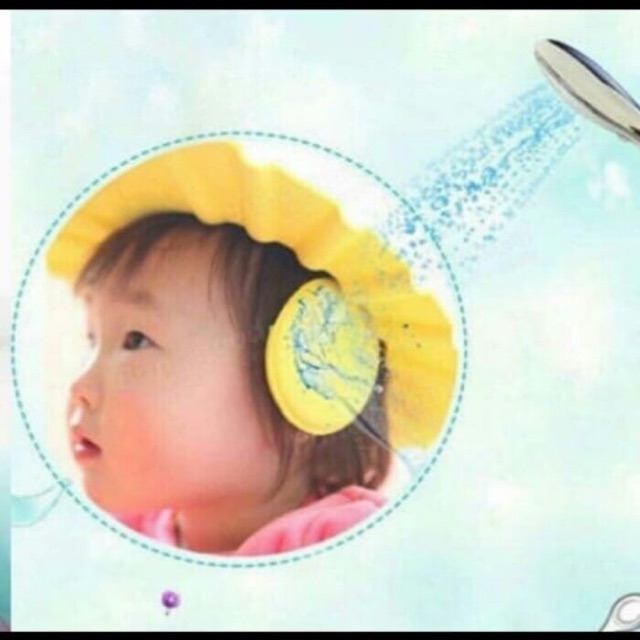 Topi keramas anak dengan penutup telinga shower cap for baby ok  god