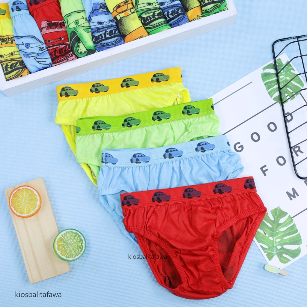 (ISI 3 PC) Celana Dalam uk 1-2 Tahun / Pakaian Dalam Underwear Anak Laki CD Polos Boxer Katun Murah