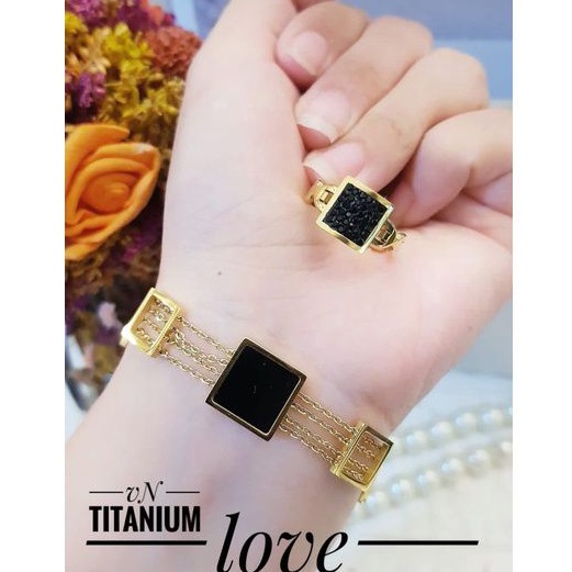 TiTanium set gelang dan cincin yt2211