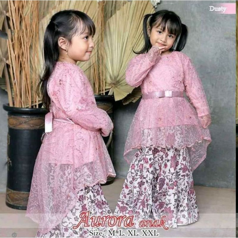 SETELAN KEBAYA AURORA ANAK TILLE / KEBAYA ANAK SD / KEBAYA TILLE ANAK