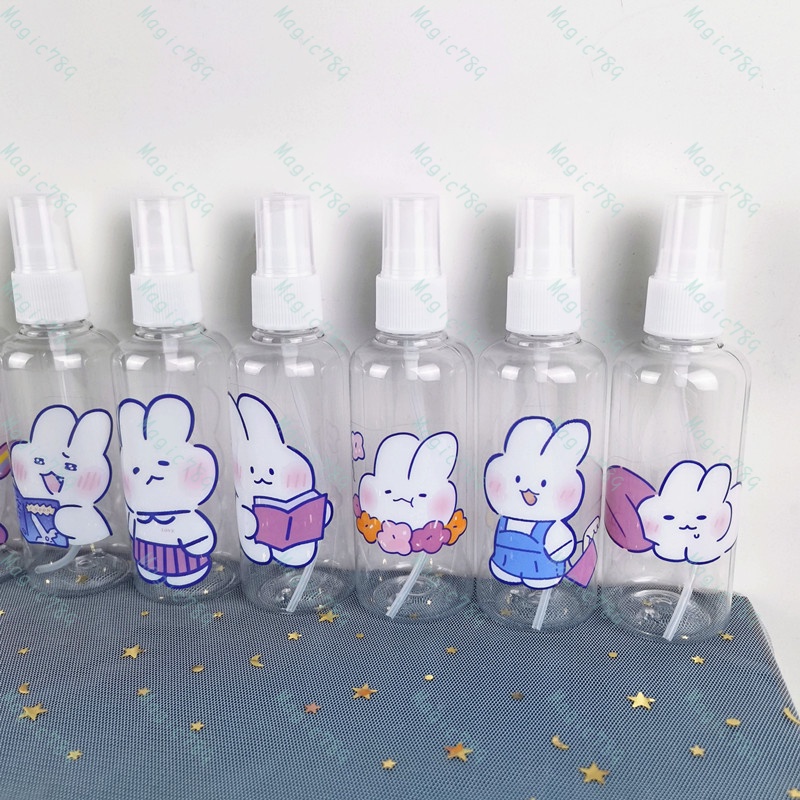 Magic789 Cute Rabbit Cartoon Spray Bottle 100ML Plastic Travel Size Bottles for Cosmetic Perfume