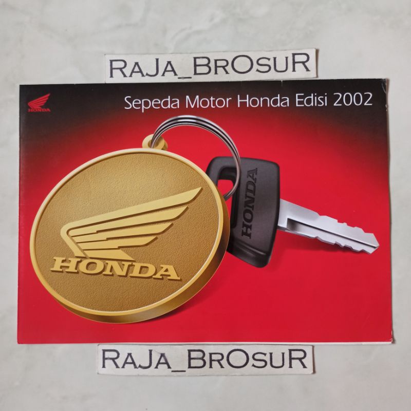 Poster brosur katalog leaflet jumbo Honda 2002 berisi motor Honda Legenda/Astrea Supra V/X/XX/Nova S