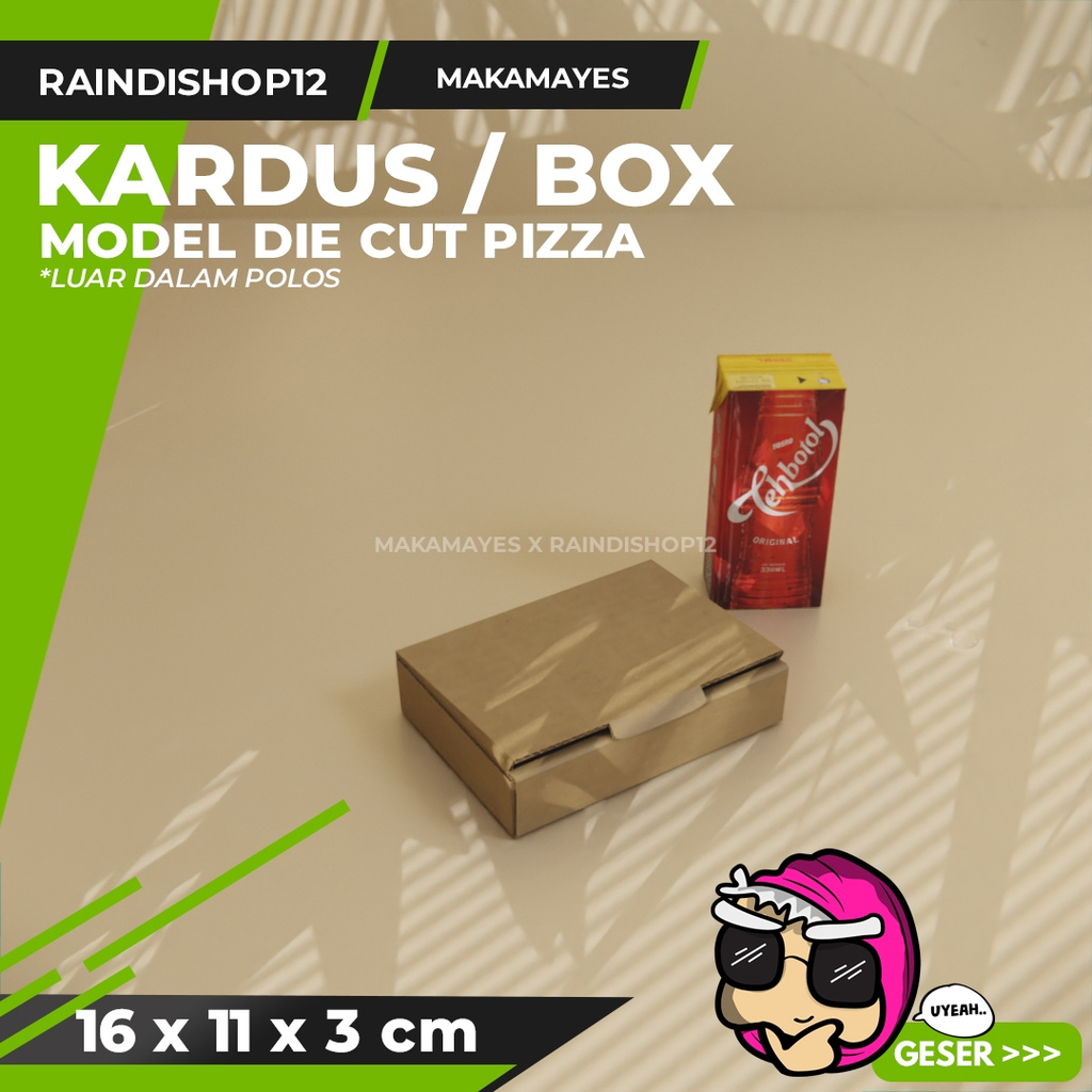 

(MIN 10 PCS) BOX 16 X 11 X 3 CM KARDUS DIE CUT PIZZA KEMASAN PACKAGING KADO