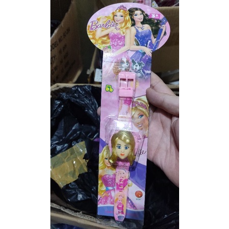 Jam tangan anak  musik bermotif karakter banyak T melodi musik led-Barbie