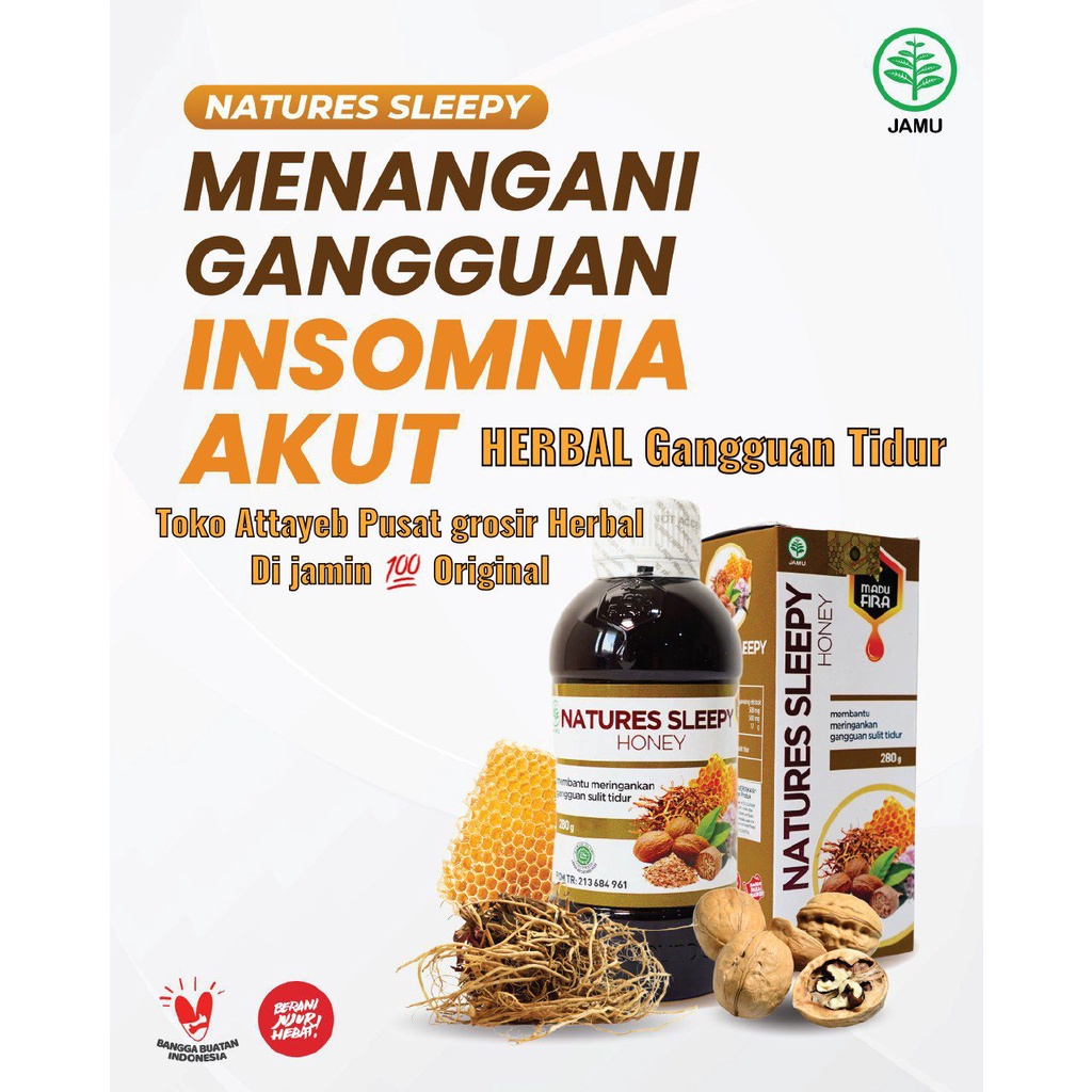 Madu Natures Sleepy Honey Madu Herbal 100% Insomnia Obat Alami Atasi Susah Tidur