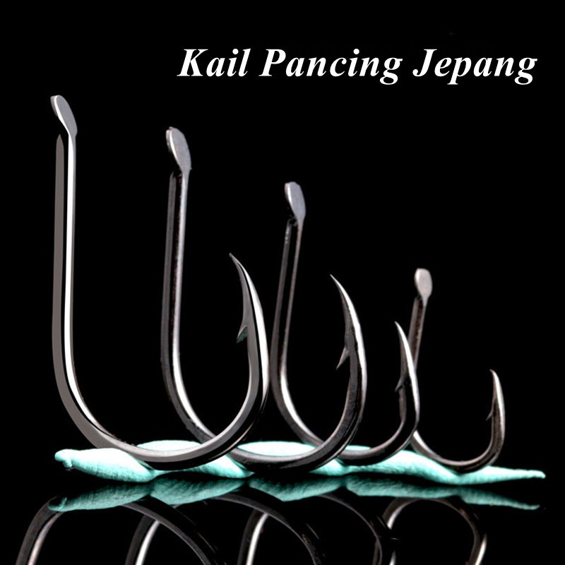 50Pcs Kait Pancing Jepang Dengan Kail Fishing Hook Kepala Tajam Tahan Lama Pengait Berduri