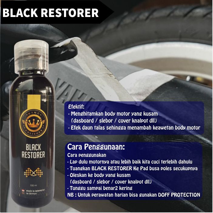 Trim Restorer Obat Penghitam Plastik Mobil not Silikon With Doff Protection [BLACK DOFF 2 IN 1]