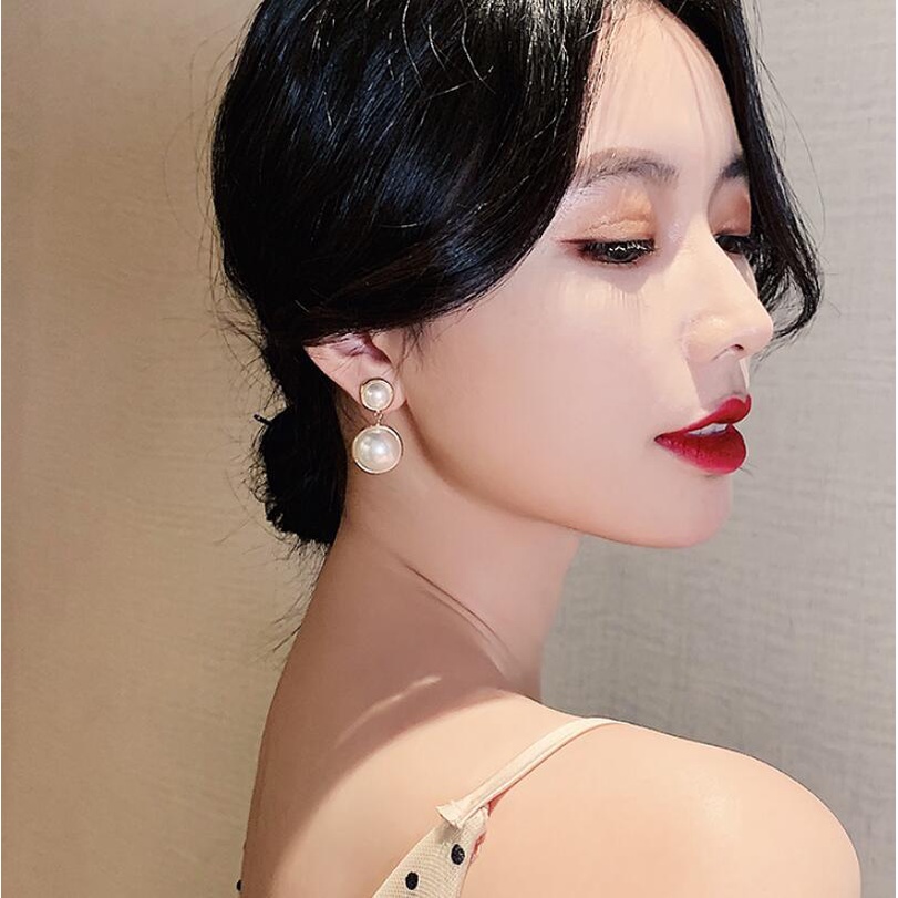 925 jarum perak Korea anting-anting wanita baru fashion Net merah temperamen mutiara imitasi anting-