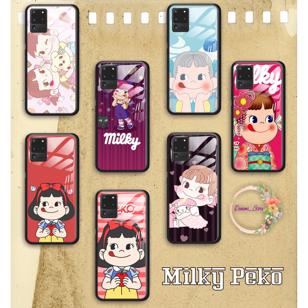 back case glass MILKY PEKO Samsung J2prime G530prime A01 CORE A20 A30 A20s A50 A50s A21s A01 DST1134