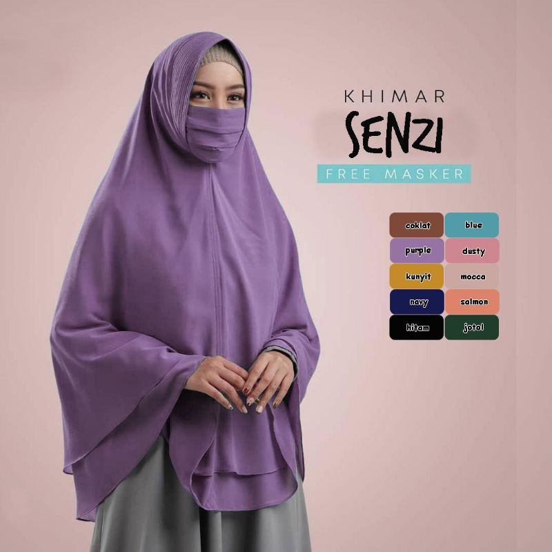 Khimar SENZI Jilbab Jumbo Kerudung Bergo Ceruty