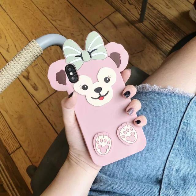 PO - Shellie May Duffy Bear Pink Silicone Soft Case iPhone 6/ 6+/ 6s/ 6s+/ 7/ 7+/ 8/ 8+/ X