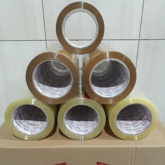 

GOJEK GRAB LAKBAN 45MM x 100 YARD FULL / LAKBAN BENING COKLAT - Putih