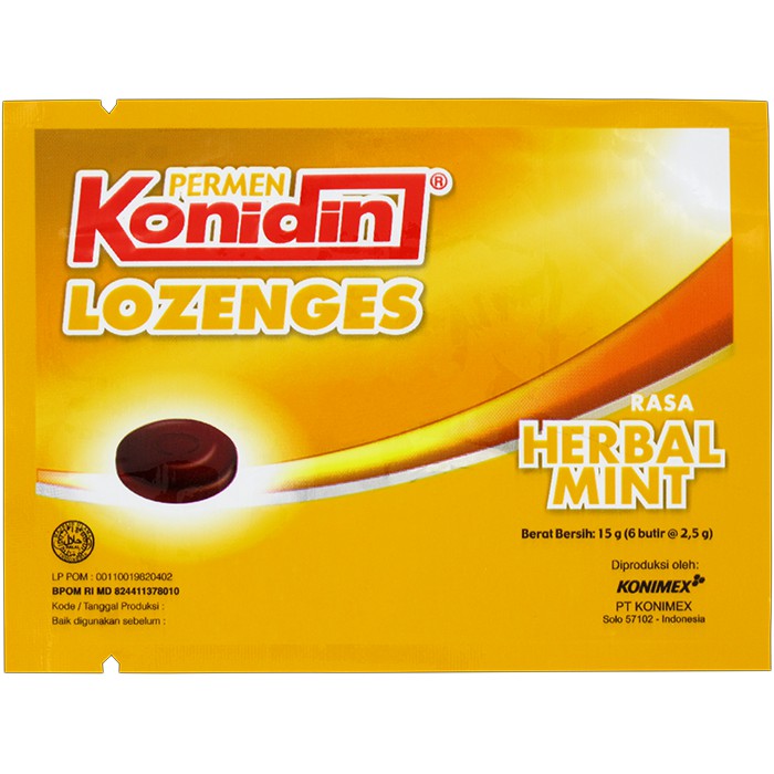 

KONIDIN LOZENGES Herbal Permen 3 pcs Tenggorokan Lega & Napas Segar