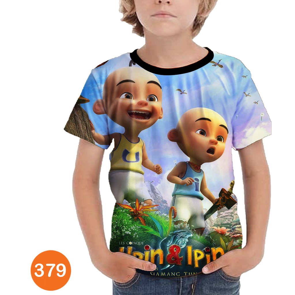 Kaos Upin Ipin 3D Baju Karakter Kartun Anak #379