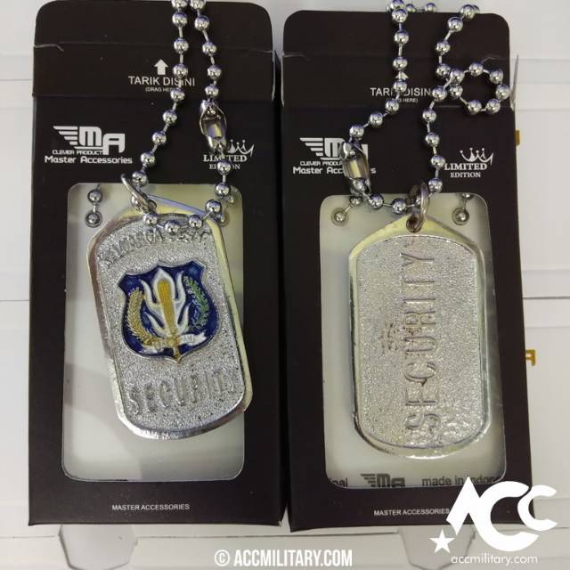 Kalung Security dog tag Logo Security Kalung Rantai Kalung Pria Kalung Wanita kalung satpam kalung c