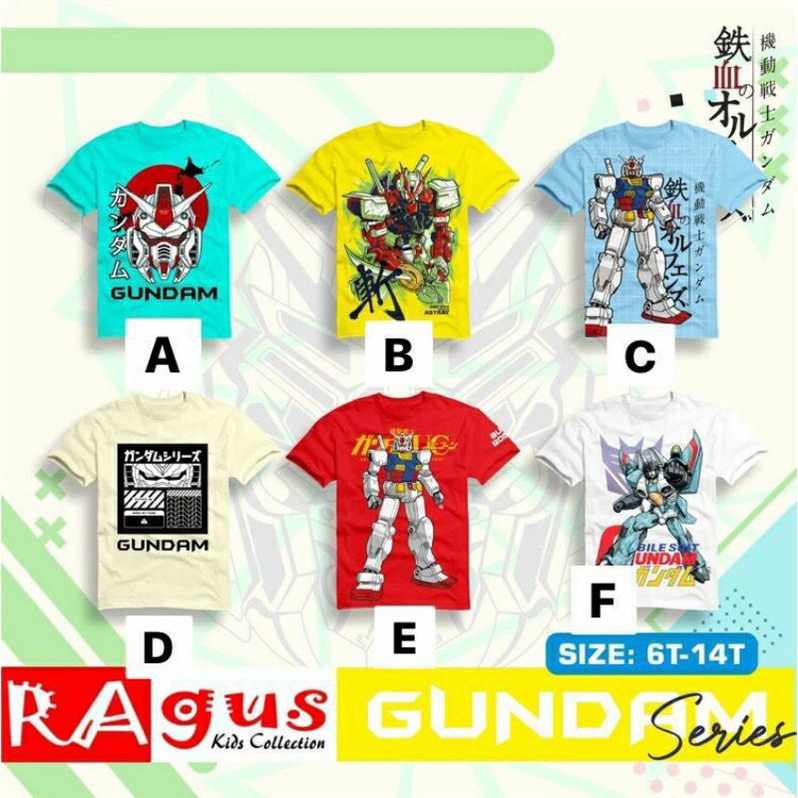 Kaos anak 6-14Th/Kaos Gundam/Boy Tee Gundam Series