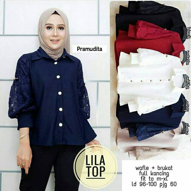 Lila Top, ATASAN, TUNIK, Blouse wanita, atasan wanita, BLOUSE, Fashion muslim, baju wanita