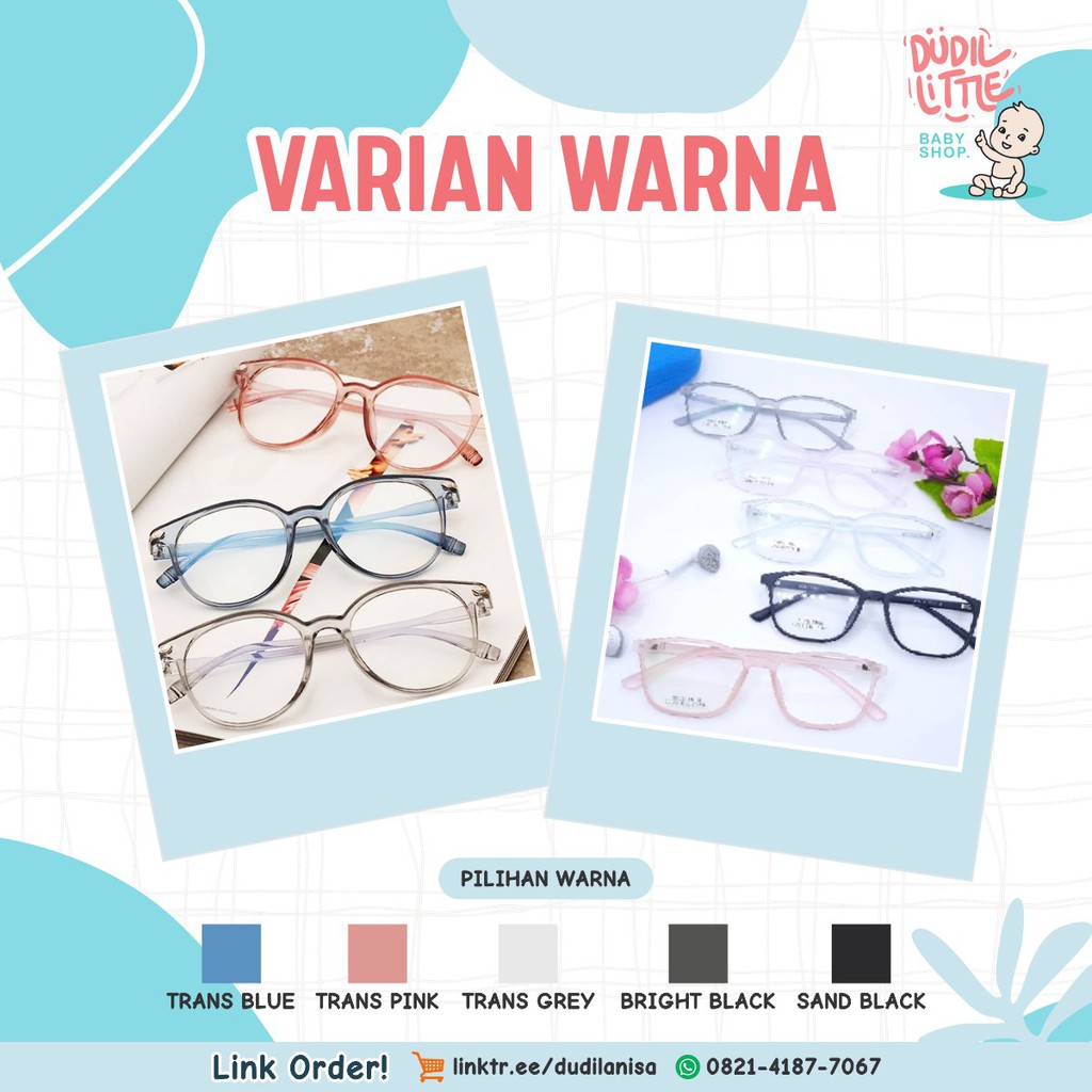 KACAMATA ANTI RADIASI UNISEX SUN GLASSES LENSA TRANSPARAN