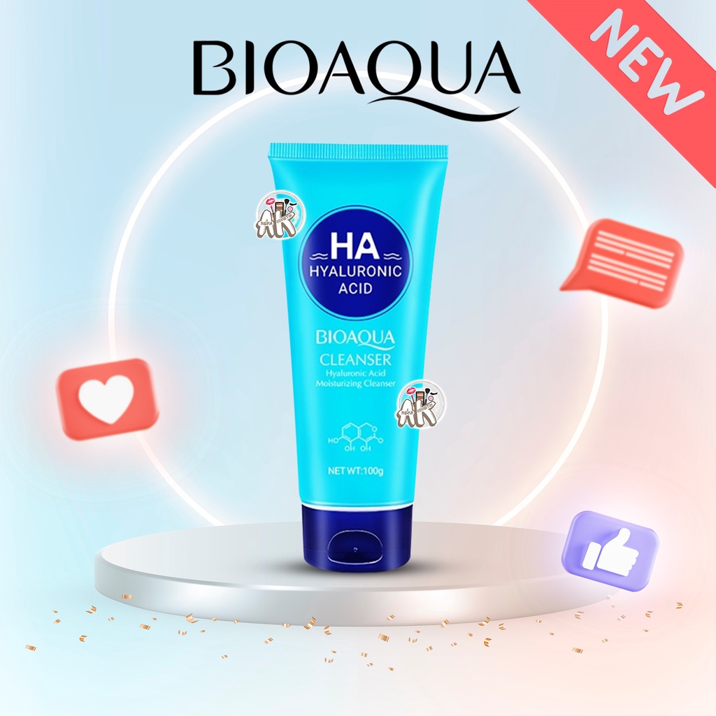 BIOAQUA FACE WASH HYALURONIC ACID MOISTURIZING CLEANSER PEMBERSIH WAJAH 100G