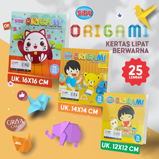 

KERTAS LIPAT ORIGAMI SIDU ISI 25 | kertas lipat warna warni origami sidu