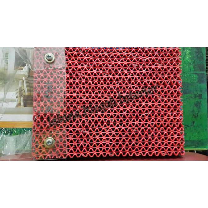 Grosir - Karpet Karet Keset Anti Slip Kamar Mandi Musholla Masjid Kolam Renang - Merah