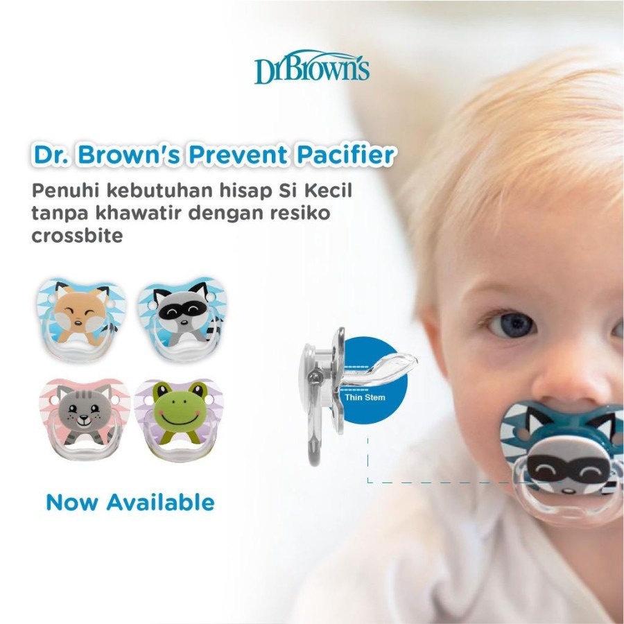 Dr. Brown's Prevent PRINTED SHIELD Pacifier 6-18m BLUE