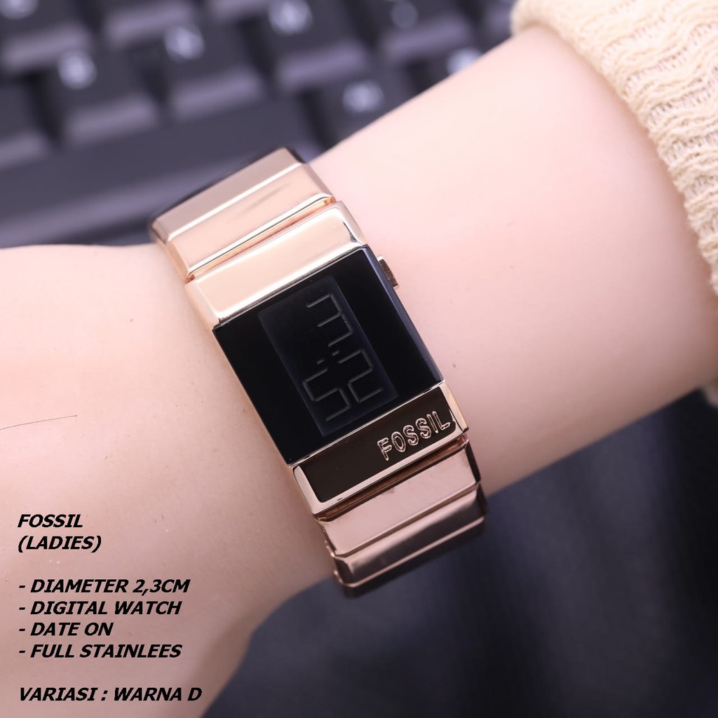 JAM TANGAN UNISEX FASHION RANTAI BODY SEGI TANGGAL AKTIF