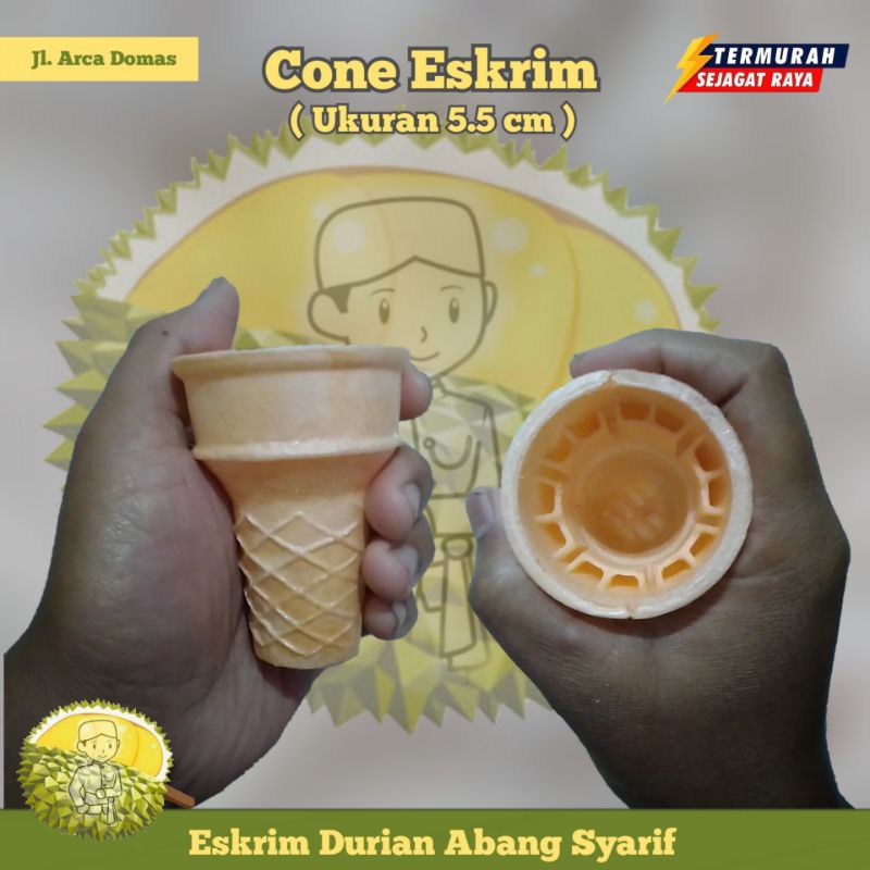 

Cone / kerupuk es krim ukuran 5.5 cm per pcs ( 1 buah cone )