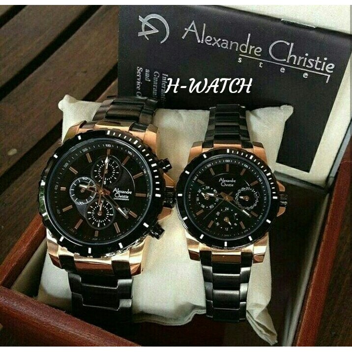 jam tangan / Watch_Id couple alexander cristie ac6141 blackgold | harga sepasang