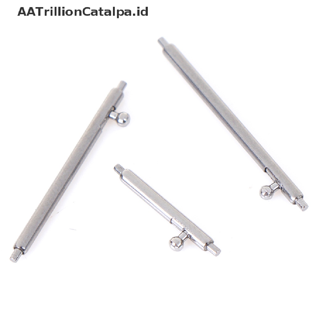 10 Pcs Pin Bar Strap Jam Tangan Bahan Stainless Steel Ukuran 12-24mm