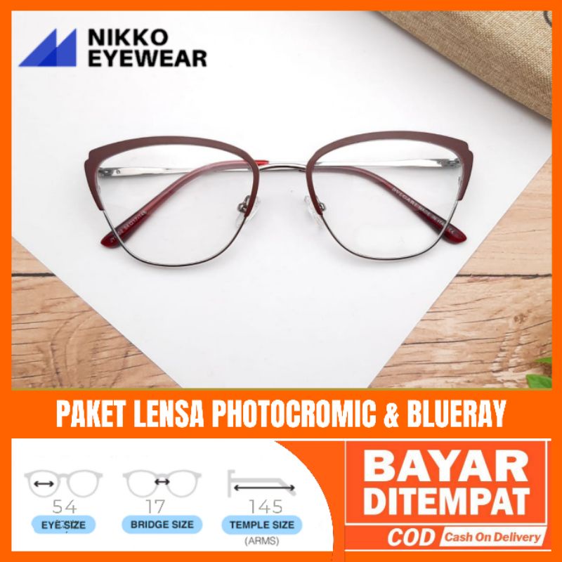 Paket Kacamata 6502 Lensa Antiradiasi Photocromic Blueray