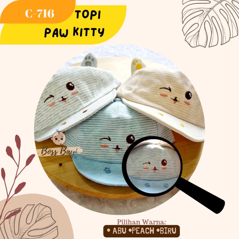 BOSS BAYI - Topi Cap Bayi Anak Lucu Warna Soft