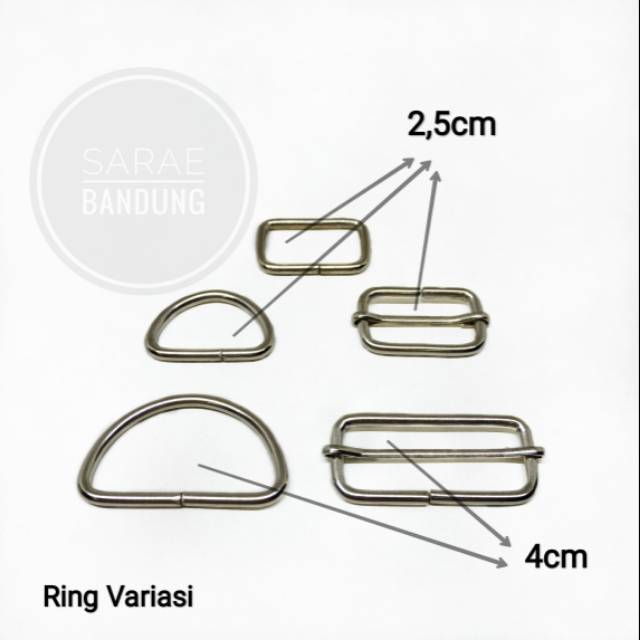 Variasi Tas/Ring Bulat/Ring Kotak/Ring D/Cantelan Tas/Ukuran 2,5cm - 4cm