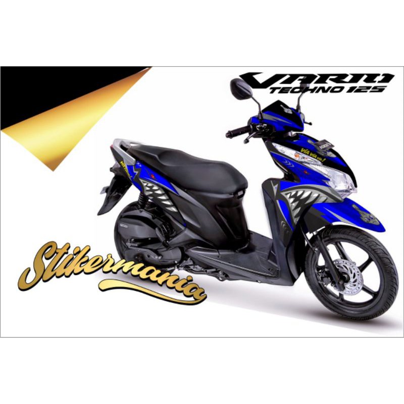 Decal sticker Vario Techno 125 Shark biru variasi