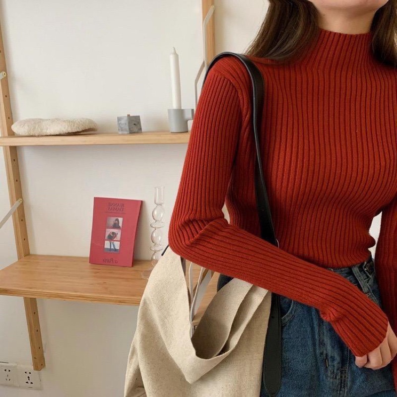 Inner Rajut Baju Dalaman Turtleneck Knit Manset Premium