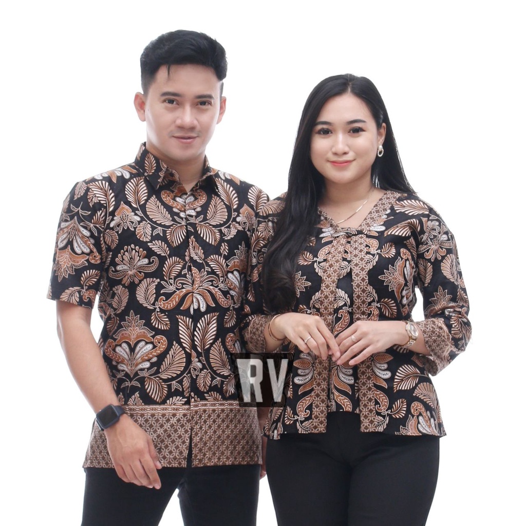 ( PROMO COD / BISA PISAH ) Maura Couple - Sania Ruffle Batik Couple - M L XL XXL