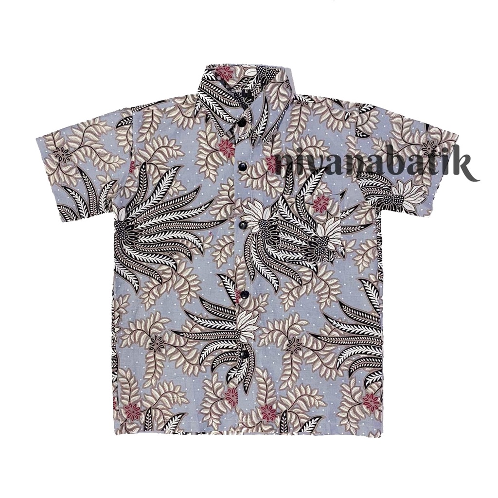 Batik Couple DAUN ABU SONNA Nivana Batik-Kemeja Anak