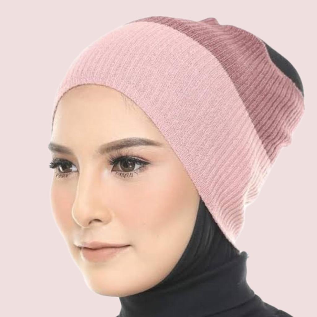 Ciput Rajut Inner Bandana Premium 2 Warna Daleman Kerudung Alas Hijab Jilbab Rajut Anti Melar